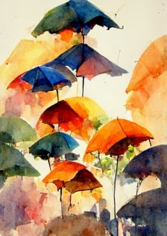 レッド色の傘
